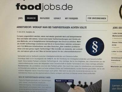 Arbeitsrecht Tarifvertrag Lebensmittel Interim Manager