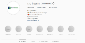 Instagram in der Lebensmittelindustrie - RAU INTERIM Manager