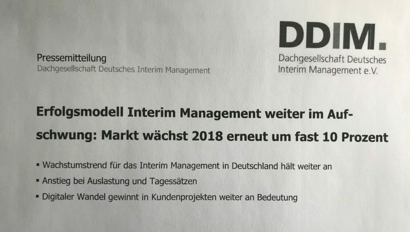 Interim Management im Aufschwung Lebensmittel Interim Manager