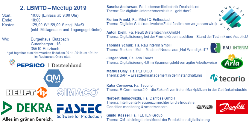 QM Meetup 21.11.2019 in der Lebensmittel­industrie - RAU INTERIM Manager