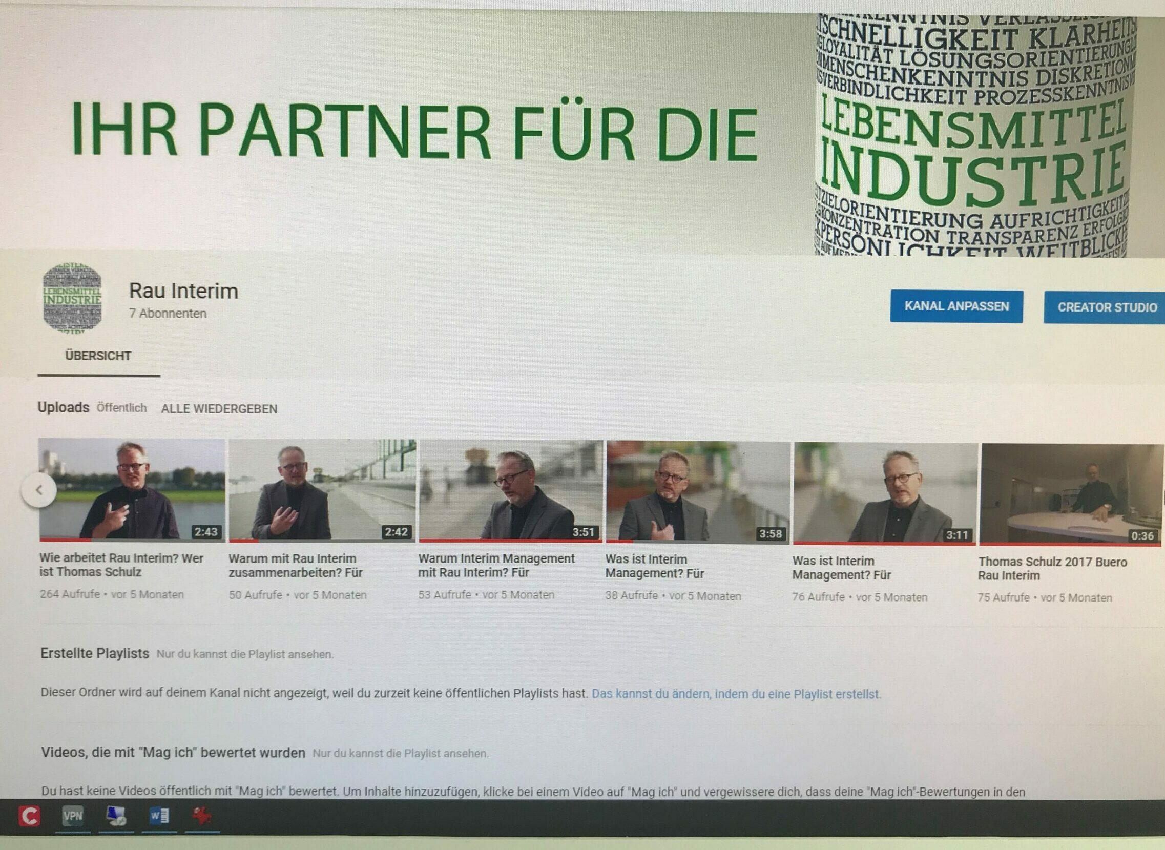YouTube und Rau Interim Lebensmittel Interim Manager