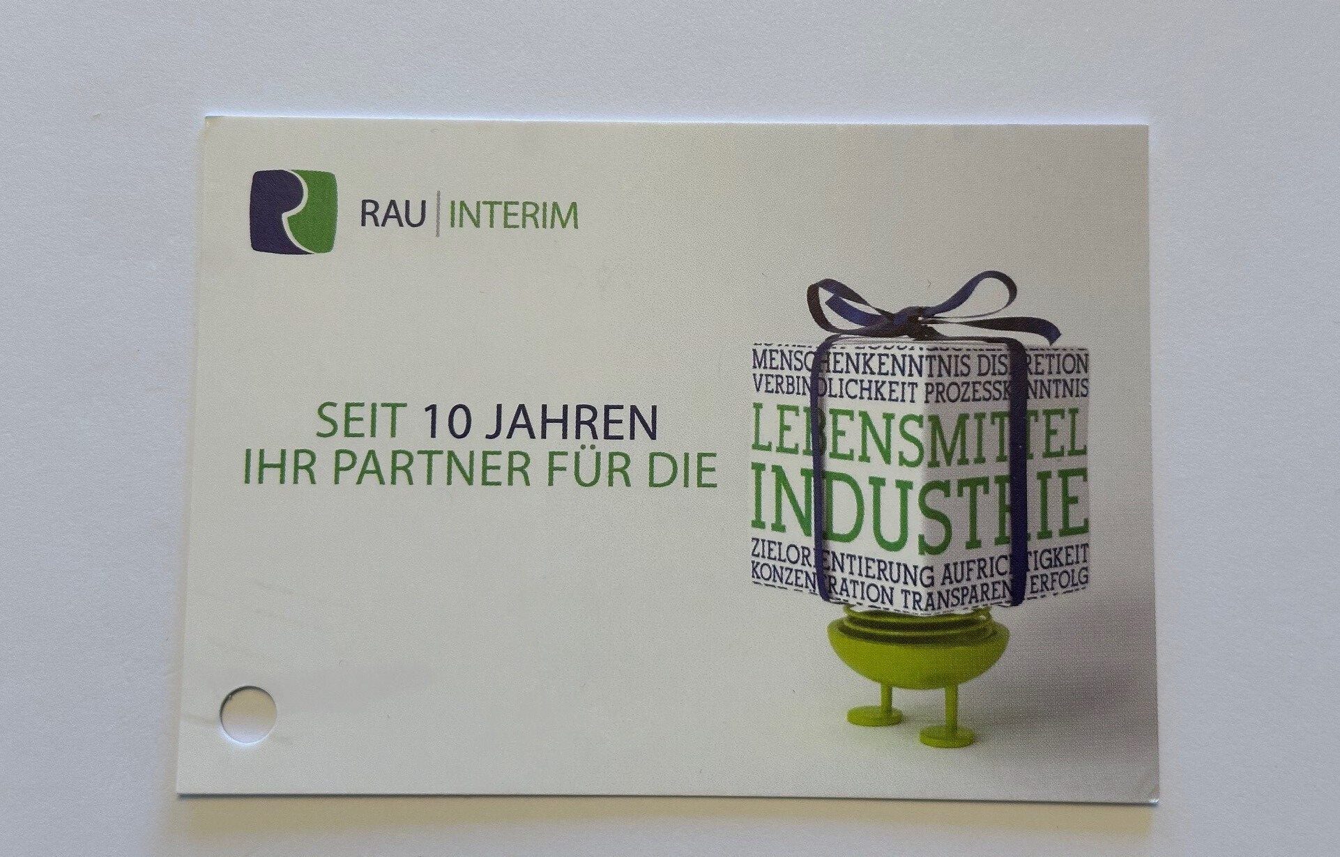 10 Jahre Rau Interim Lebensmittel Interim Manager